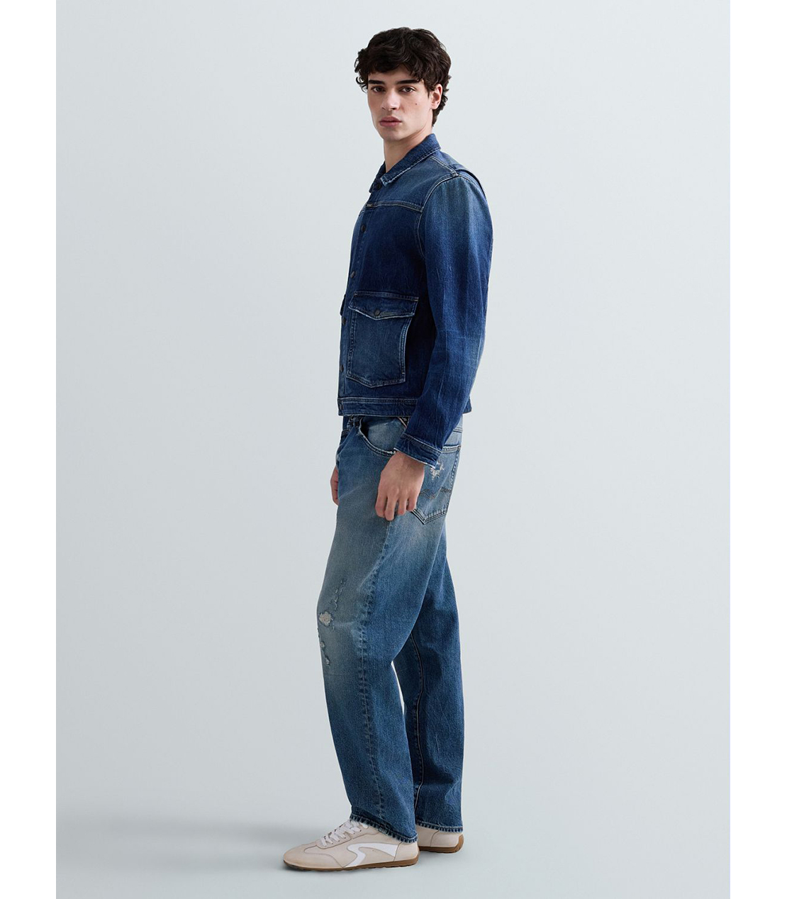 FC BAYERN着用 ヴィンテージ風 デニムジャケット 詳細画像 ダークブルー 4